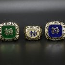 3PCS 1973 1977 1988 Notre Dame NCAA Championship rings 11 size without case（1057）