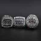 3PCS Tcu Horned Frogs Alarmo Bowl NCAA championship rings 11 size without case（1073）