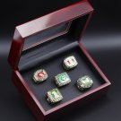 5PCS 1983 1987 1989 1991 2001 Miami Hurricans NCAA championship rings with case（1077）