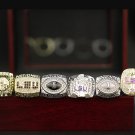 6PCS LSU Lousiana State University NCAA championship rings 11 size with case（1079）