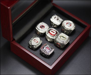 Set 7 PCS New Ohio State Buckeyes NCAA championship rings 11 size with&Acirc;&nbsp;case&iuml;&frac14;�1084&iuml;&frac14;�