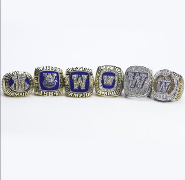 6 PCS Winnipeg Blue Bombers CFL Football championship rings 11S without case&iuml;&frac14;�1120&iuml;&frac14;�