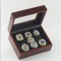 7PCS Full Set 1997-2024 2024 Michigan Wolverines NCAA Championship Ring 11S with wooden case