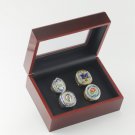 Set 4PCS 2024 Michigan Wolverines NCAA Championship Ring 11S with wooden case