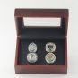 Set 4PCS 2024 Michigan Wolverines NCAA Championship Ring 11S with wooden case