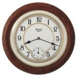 Bulova WILLIAM Clock with solid oak case C4596