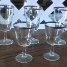 Eight Vintage Silver Rimmed Glasses Made in France