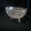 Candy Bowl Crystal Cut Etched Glass Leaves and Stars  Vintage 1980 unknown unkno