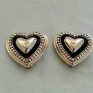 Elegant Vintage Earrings Gold Heart Shaped Clip On