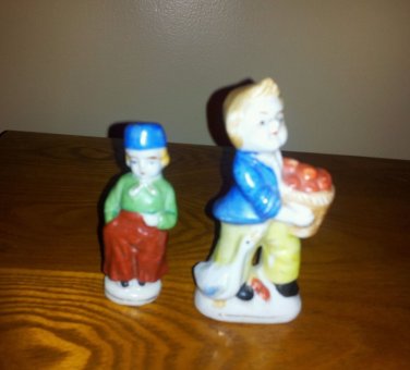 Two Handpainted Boy Figurines 1940 Occupied Japan ?