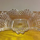 Vintage Depression Glass Candy Dish or Ashtray with Ruffled Edges