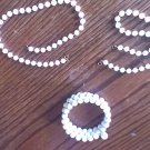 Lot of Vintage Faux Pearl 6.5" Necklace and 2' Bracelet