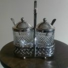 Vintage Silverplate Condiment Set and Holder 7 Piece Set