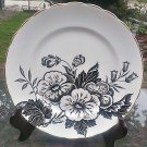 England Plate Black and White with Gold Rim Victoria C & E Bone China