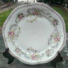 Antique ZS & Co Mignon Plate Charger Gold Scrolls and Pink Roses 1880-1889