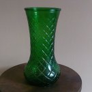 Hoosier Green Glass Diamond Pattern  Vase #4087  9.75in tall Brody