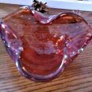 Ruby Red Mureno Art Glass Ashtray or Candy Dish Handblown