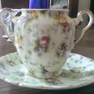 Chintz Bowl Saucer Dish Pink Roses Hotta Yu Shotun
