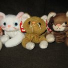 LOT OF 4 RETIRED BEANIE bABIES NIP, SNIP, FLIP,& POUNCE ALL WITH PVC PELLETS