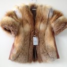 Beautiful spectacular coat of fur bolero genuine fox RED FOX