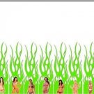 Arrow Wraps Bikini Girls Green Flame 1235-1-Dozen (12)  Vanes Feathers