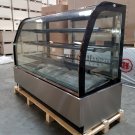 New 71" Curved Glass Stainless Steel Deli Cake Display Refrigerator Full Size