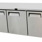 MGF8404 - 72" Undercounter Stainless Steel Work Top Refrigerator - 3 Doors