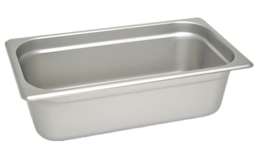 1/3 Size Standard Weight Anti-Jam Stainless Steel Steam Table / Hotel Pan - 4" Deep