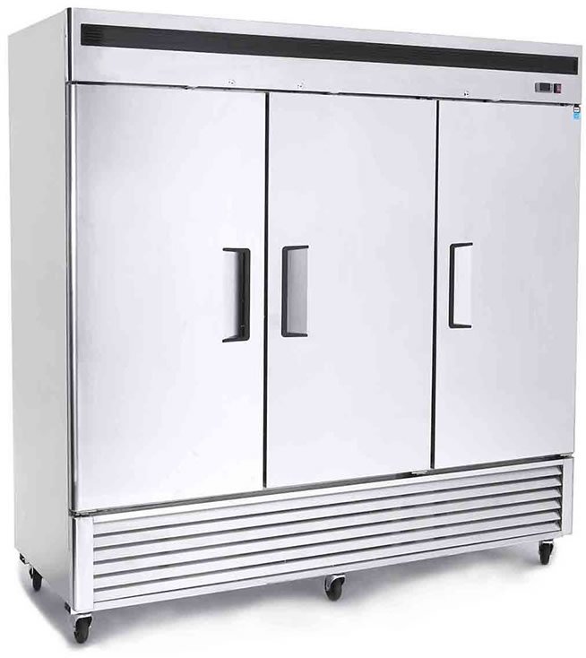 NEW 3 Triple Door Commercial Reach In Stainless Steel Refrigerator Merchandiser  - MBF8508