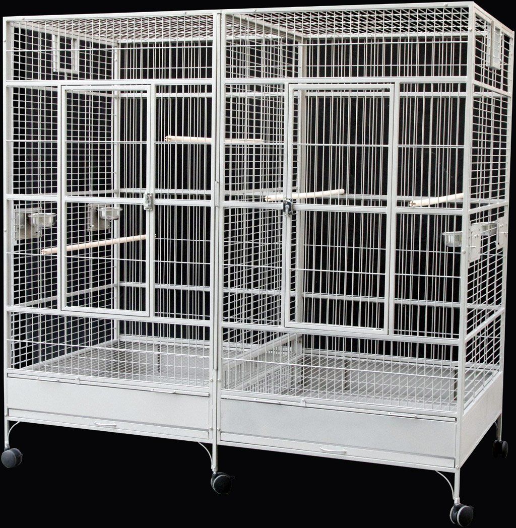 LARGE Double Macaw Parrot Cockatoo Bird Breeder Pet Cage w ...