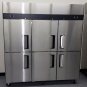 New Commercial Stainless Steel 6 Door Refrigerated Refrigerator / Freezer Combo