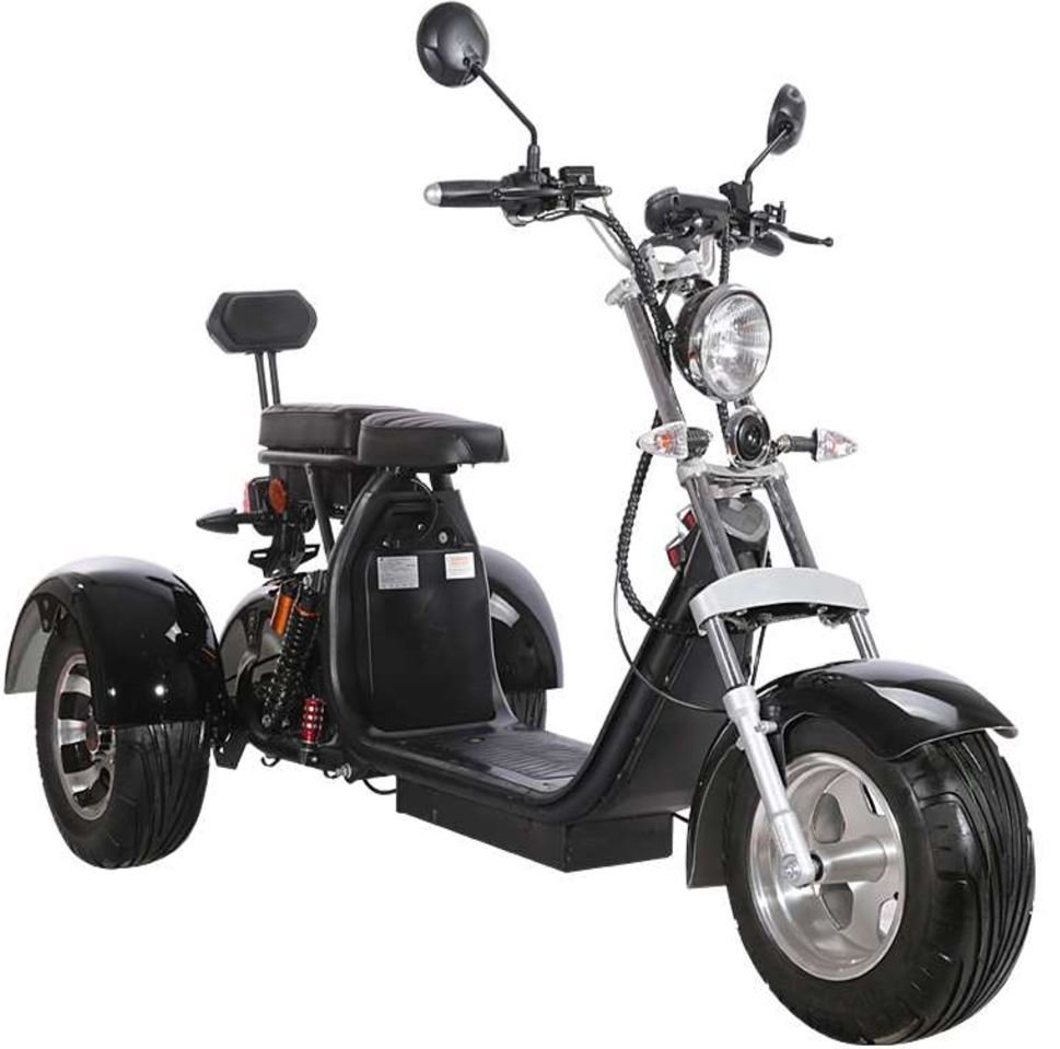 2000W Electric 3 Wheel Fat Tire Scooter Trike Harley Chopper Style Golf Cart Mobility Scooter 38AH