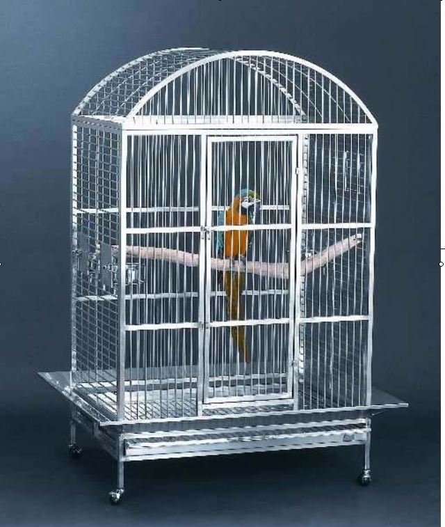 Large Size Dome Top Style 304 Stainless Steel Bird Macaw Parrot Animal Cage