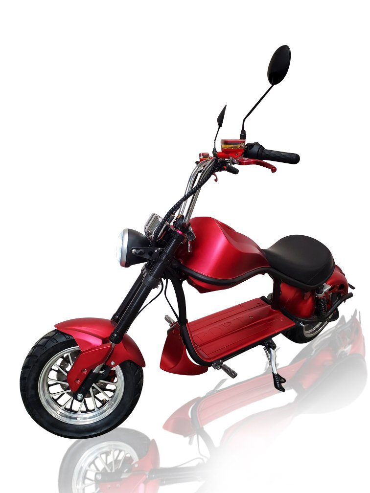 NEW 2000W Electric Wide Tire Scooter Chopper / Harley Design Motorcycle Bike 20AH Oxblood Red