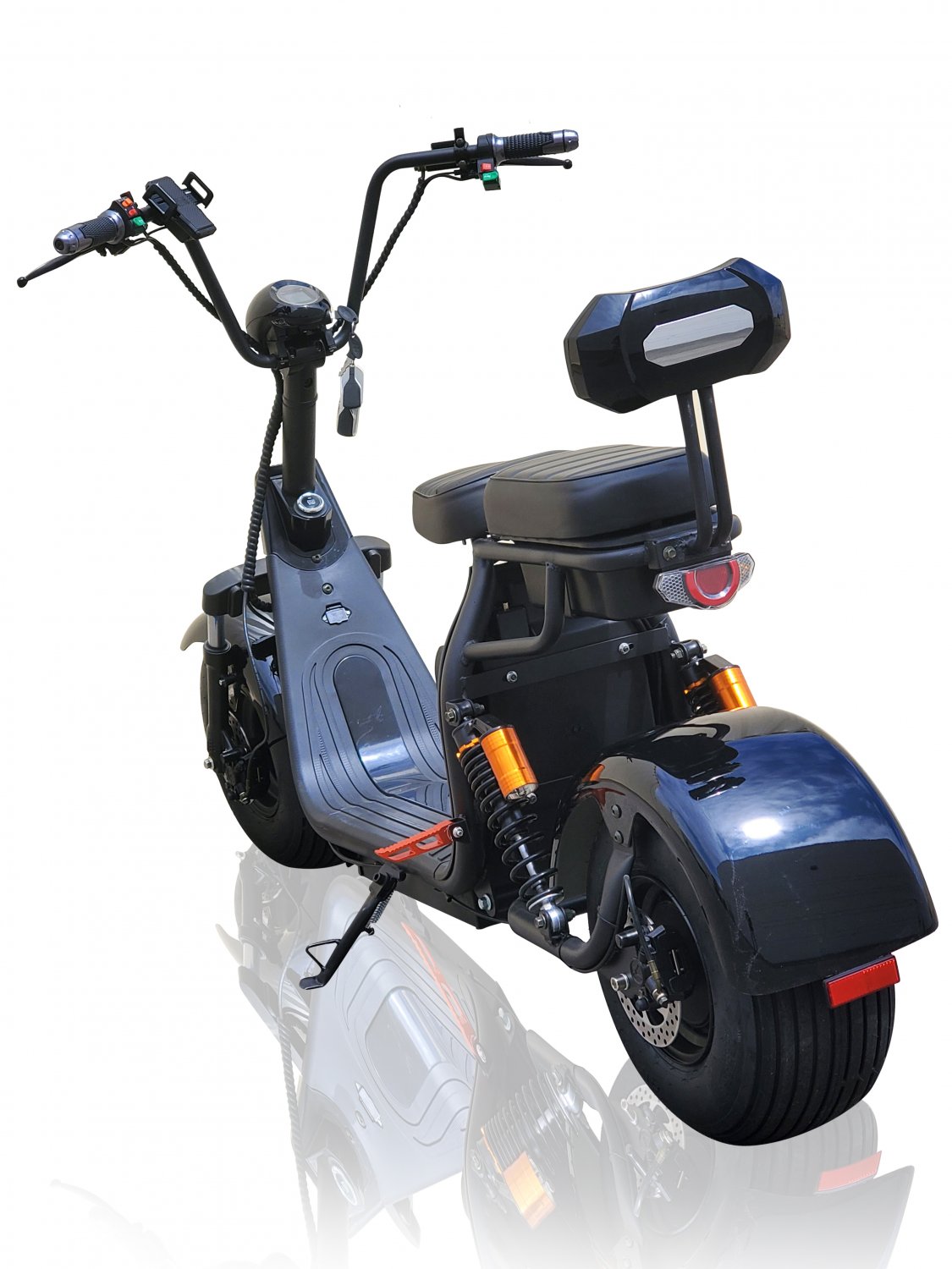 NEW 2000W Double Seat Double Battery Fat Tire CityCoco Scooter Moped 40AH Long Range Lithium Battery