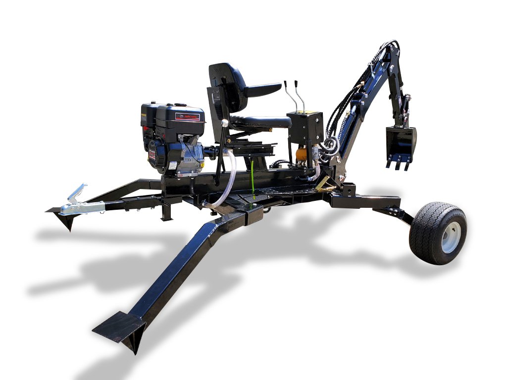 15HP 420CC Gas Powered Towable Backhoe Mini Excavator 8' Foot Reach 12" Bucket Free Shipping