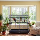 LARGE Double Macaw Parrot Cockatoo Bird Breeder Pet Cage w/ Divider Black Vein LARGE Double Macaw Parrot Cockatoo Bird Breeder Pet Cage w/ Divider Black Vein