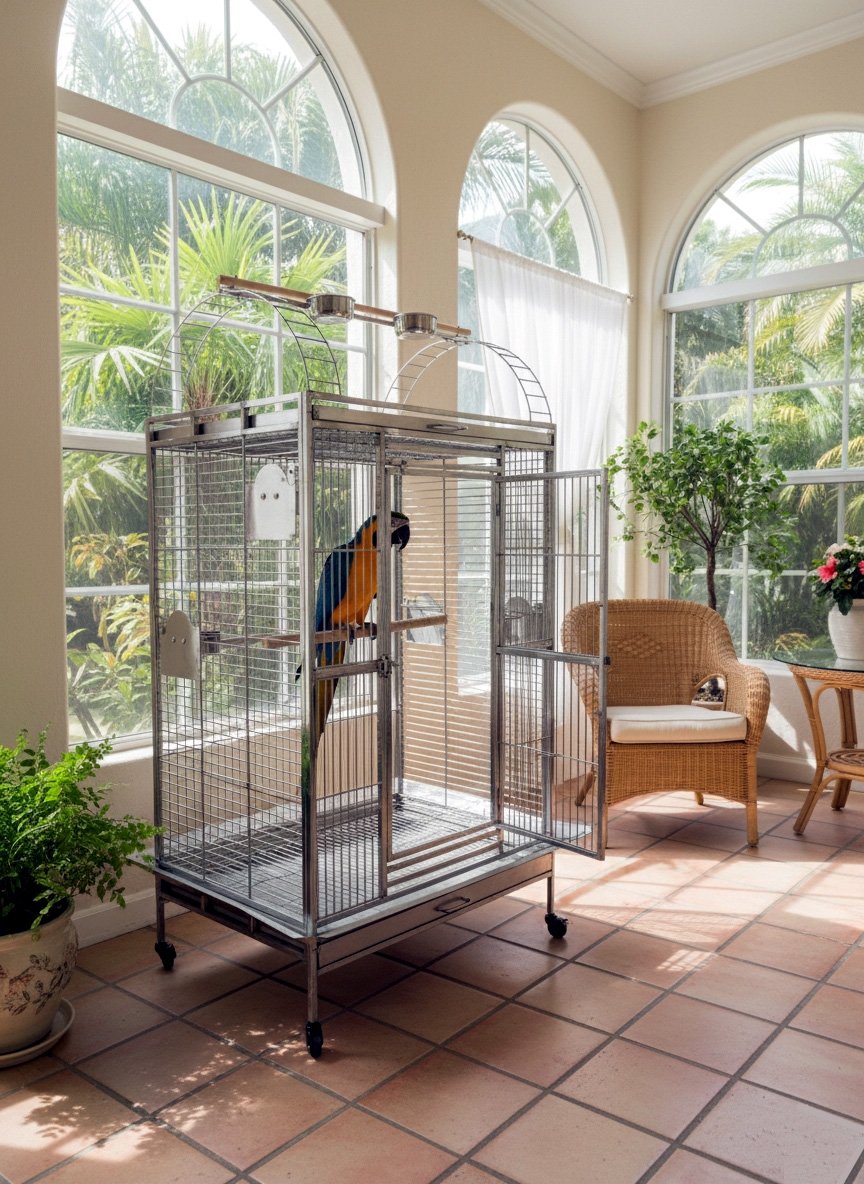 04 Stainless Steel XL Extra Large Bird Parrot Macaw Indoor Outdoor Cage Playtop