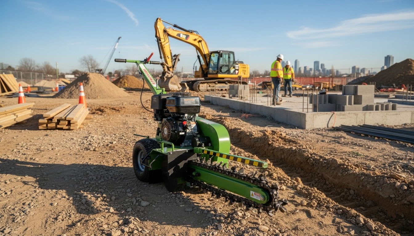 Briggs & Stratton XR2100 Gas Powered Walk Behind Trencher Digger 24" Depth GREEN *Electric Start