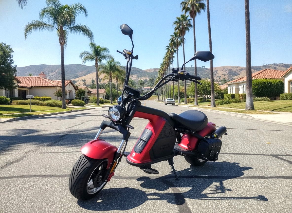3000W Electric M8 Sport Chopper Motorcycle Harley Scooter Bike 60V MATTE RED