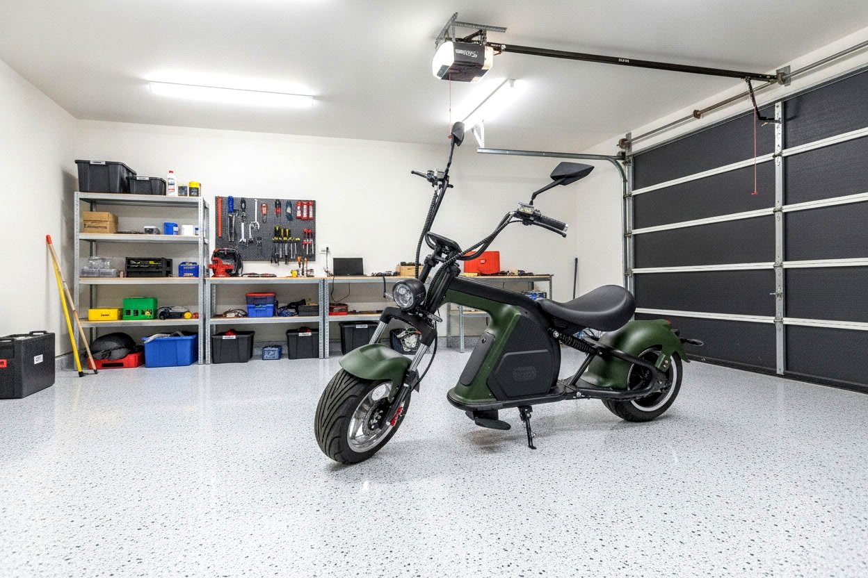 3000W Electric M8 Sport Chopper Motorcycle Harley Scooter Bike 60V MATTE GREEN