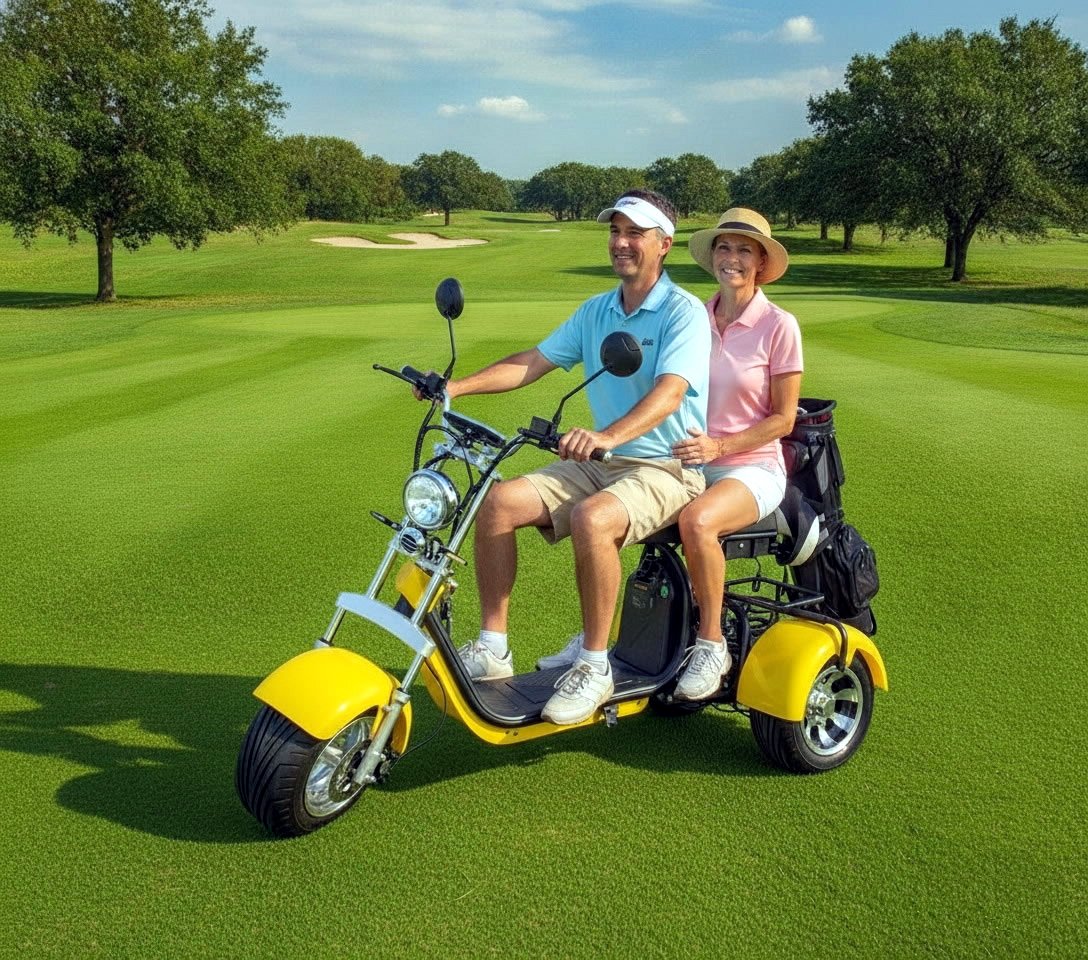 2000W Electric Trike Golf Cart Scooter Harley Style Canary Yellow CANARY YELLOW