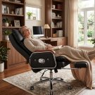NEW Heated Swivel Back + Neck Massage Recliner Office Chair with Foot Rest Black Solid Wood Arms NEW Heated Swivel Back + Neck Massage Recliner Office Chair with Foot Rest Black Solid Wood Arms