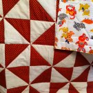 Rust & Cream Pinwheel Baby Quilt