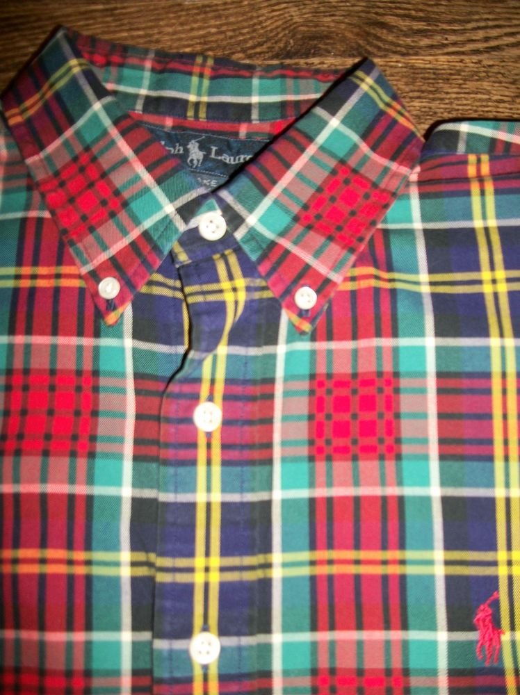 Ralph Lauren Men's Blake XL Long Sleeve Button-Front Shirt 100% Cotton ...