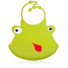 Ulubulu Silly Bibs, Duke Frog, Green, Silicone