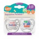 Mute Button & Pull to Sound Alarm Pacifiers 6-18M, Unisex, Expression Collection