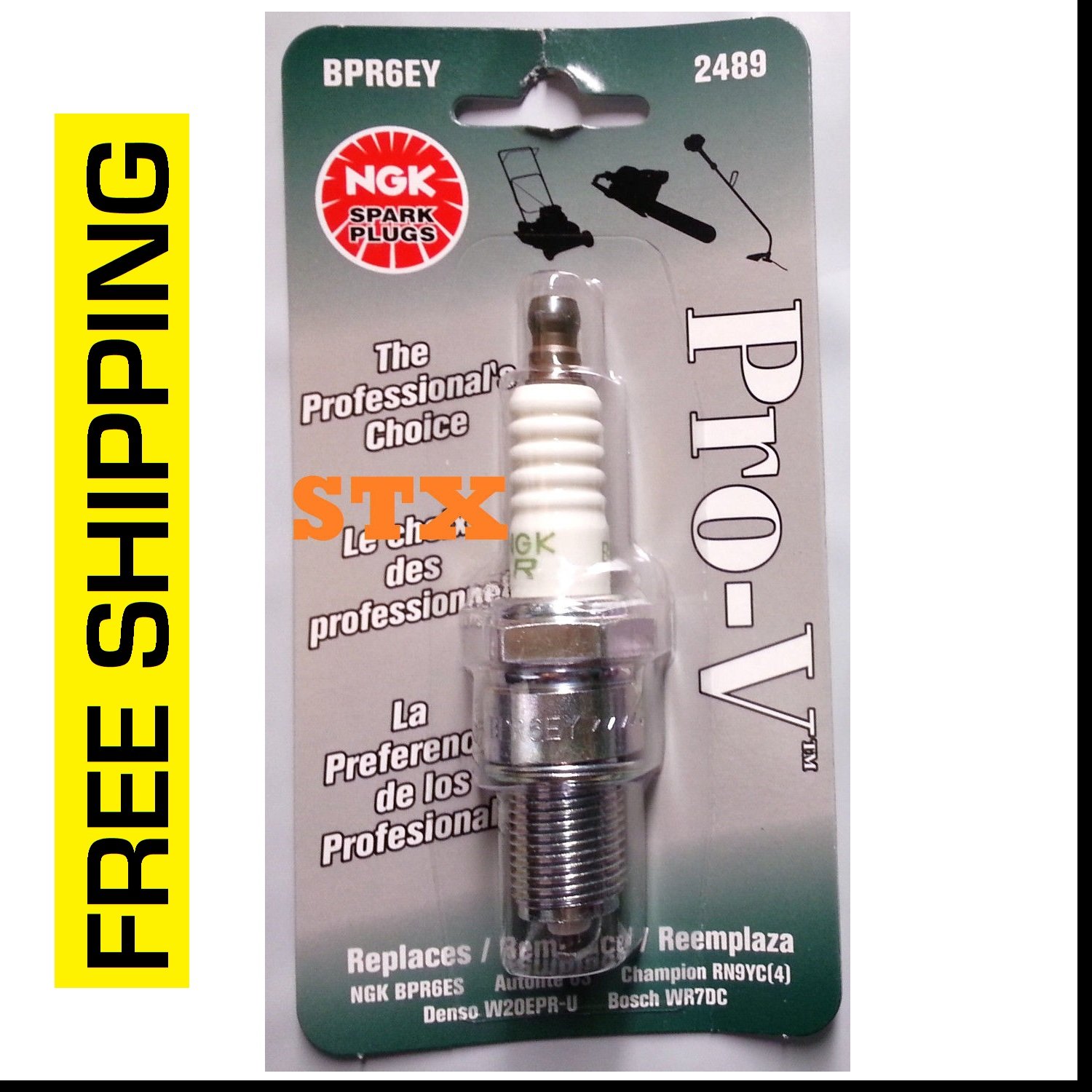 Small Engine Spark Plug ProV NGK BPR6EY 2489
