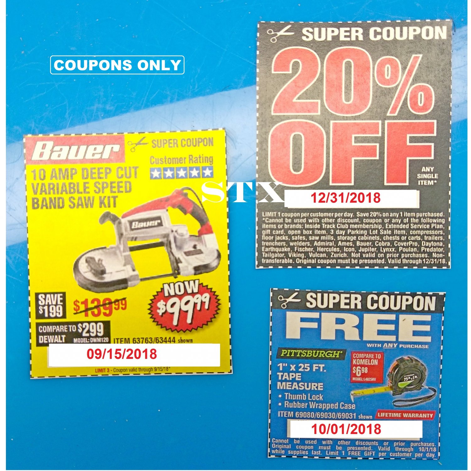 99.99 10Amp Band Saw Coupon Harbor Freight + 20 Off + 25FT Tape