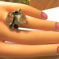Herkimer diamond Silver RING 9 ESTATE NATURAL SILVER 925 health rough duo onyx